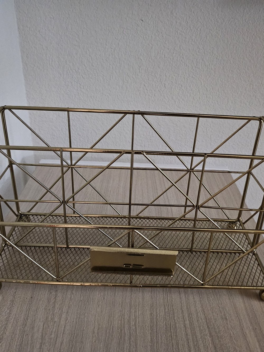 Gold Metal Desk Organizer File Mail Holder